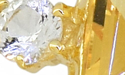 Ys Gems Citrine & White Topaz Ring In Yellow Gold