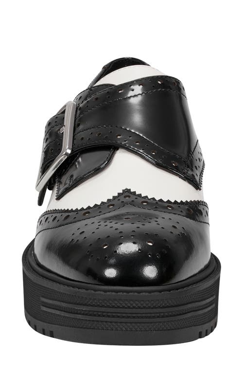 Shop Marc Fisher Ltd Remona Wingtip Monk Strap Platform Loafer In Black/white