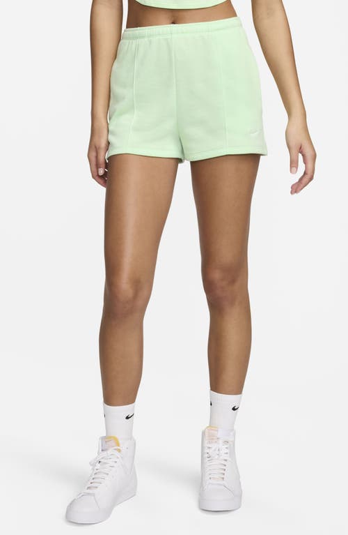 Chill High Waist French Terry Shorts in Vapor Green/sail