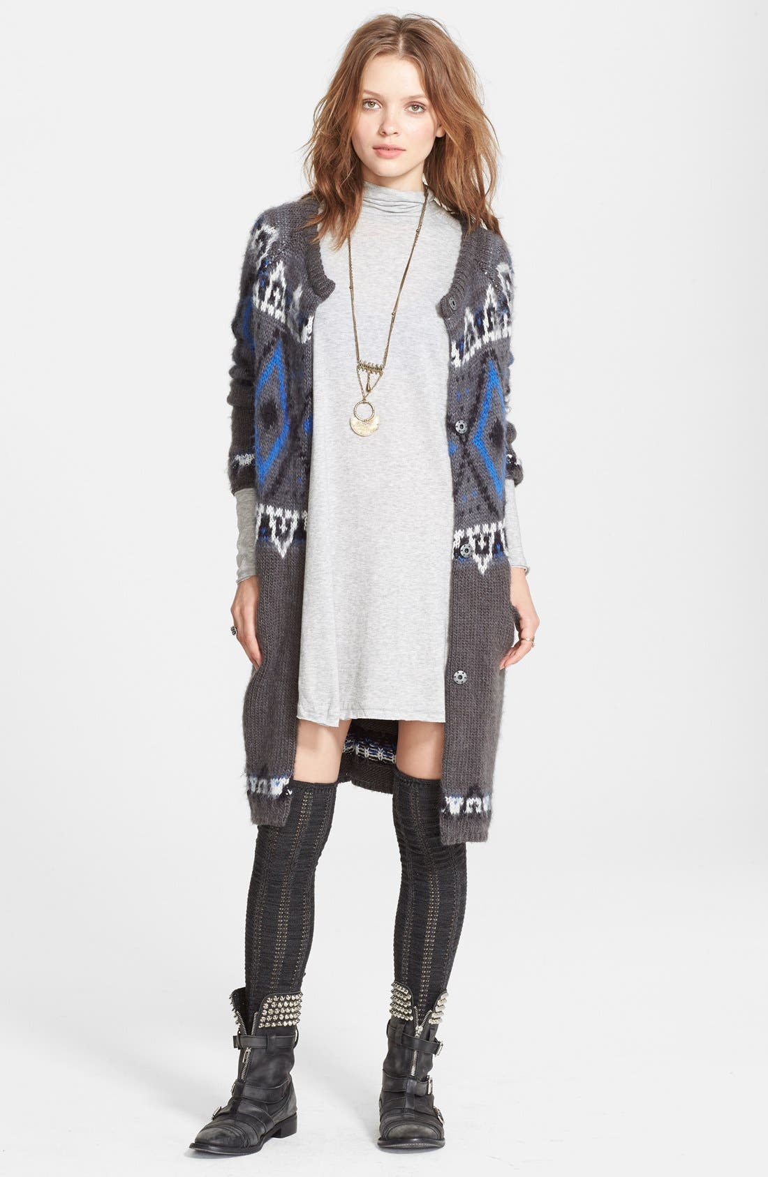free people grey cardigan