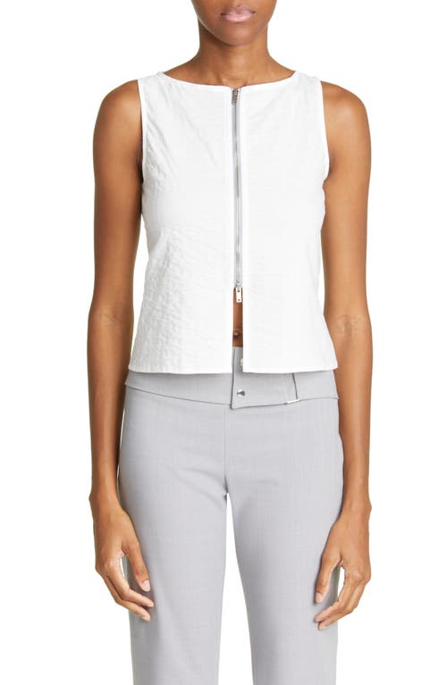 Paloma Wool Folch Stretch Cotton Zip Top in White at Nordstrom, Size Medium