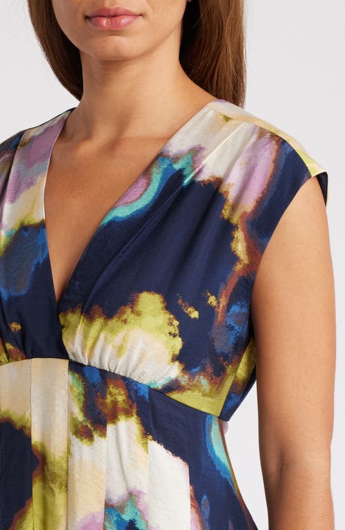 Shop Chelsea28 Abstract Print Midi Dress In Navy Multi