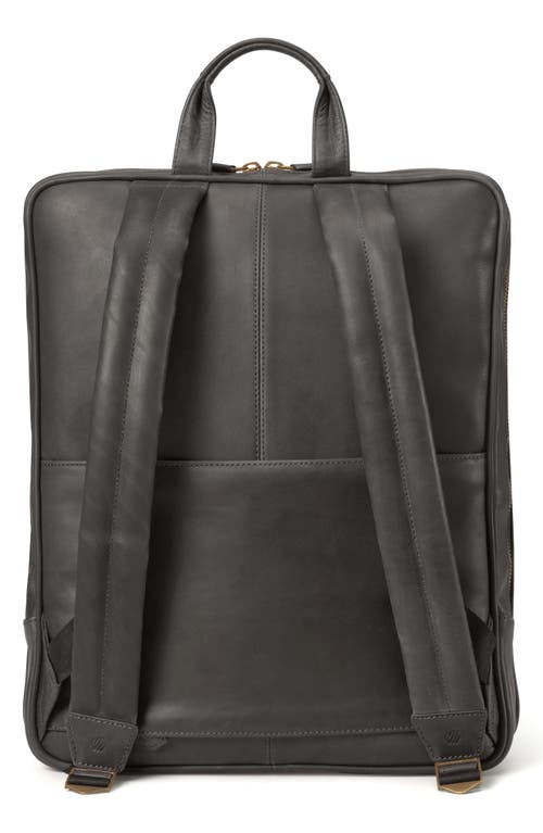 Johnston & Murphy Rhodes Water Repellent Leather Commuter Backpack In Black Full Grain