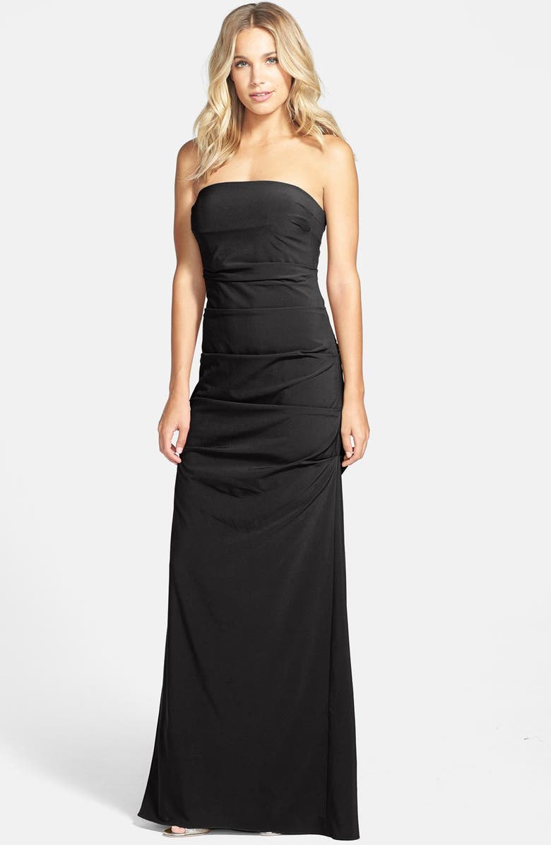 Nicole Miller Pleated Strapless Gown | Nordstrom
