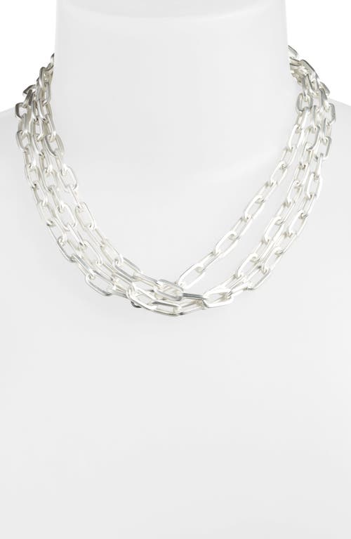 Karine Sultan Layered Chain Necklace In Silver