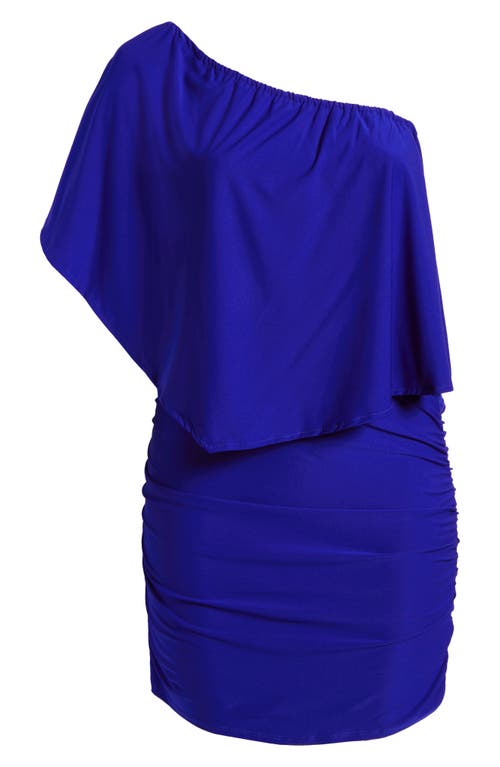 Shop 24seven Comfort Apparel Convertible Neck Body-con Dress In Royal