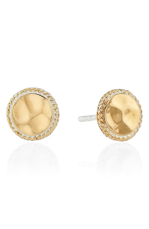Hammered Stud Earrings in Gold