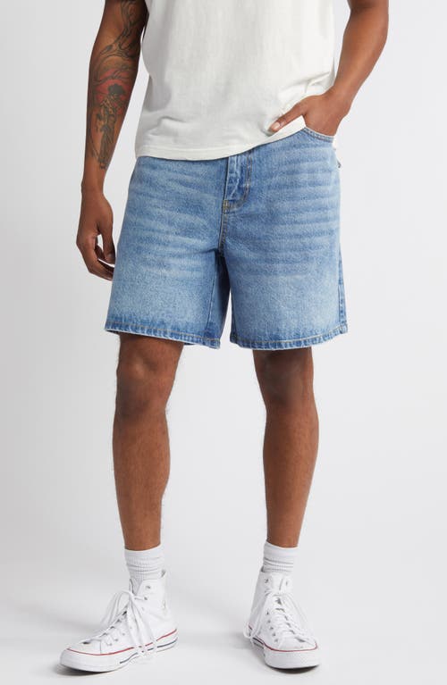 Shop Elwood Baggy Denim Shorts In Light Indigo