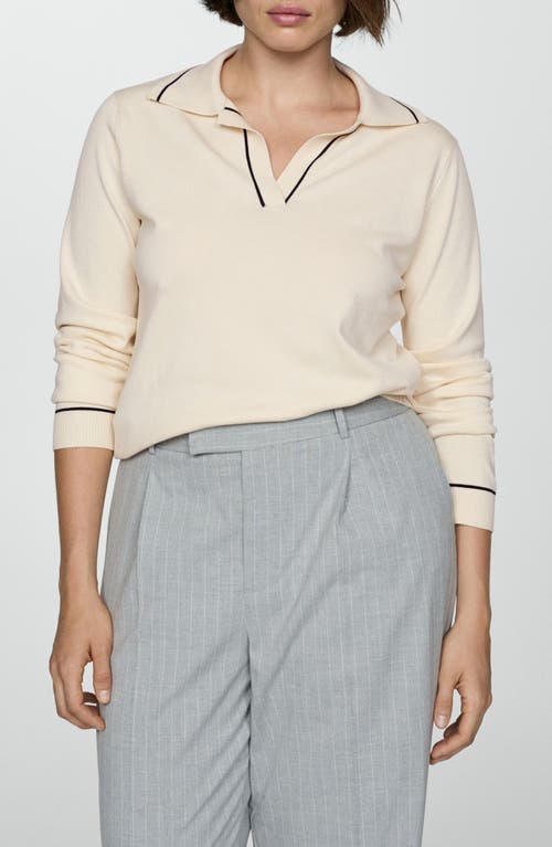 Mango Spread Collar Sweater In Ecru