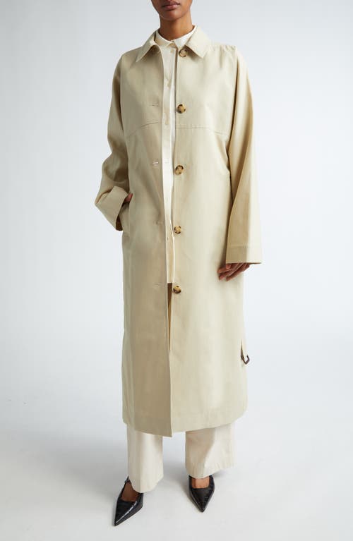 Shop Totême Toteme Tumbled Cotton & Silk Twill Trench Coat In Sand