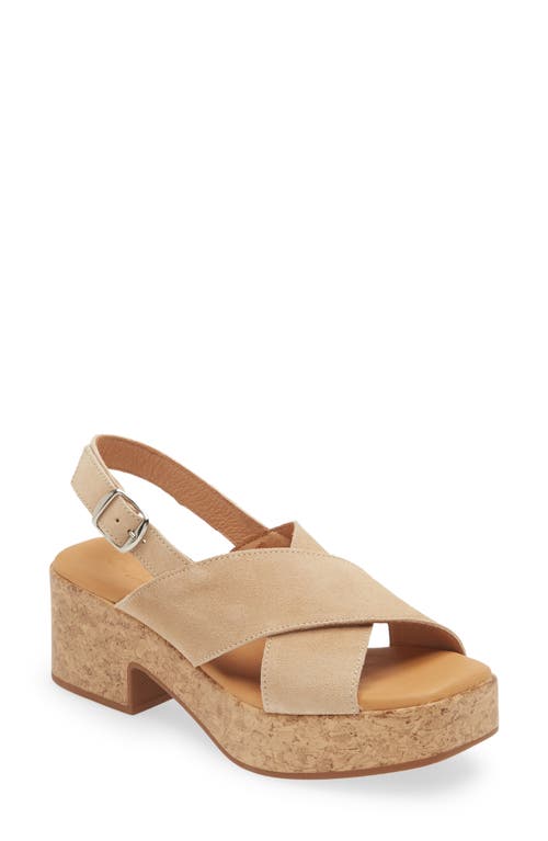 Cordani Malin Platform Sandal in Camel Suede