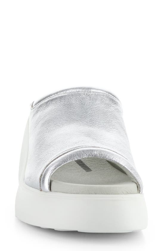 Shop Fly London Doli Platform Wedge Slide Sandal In Silver Idra