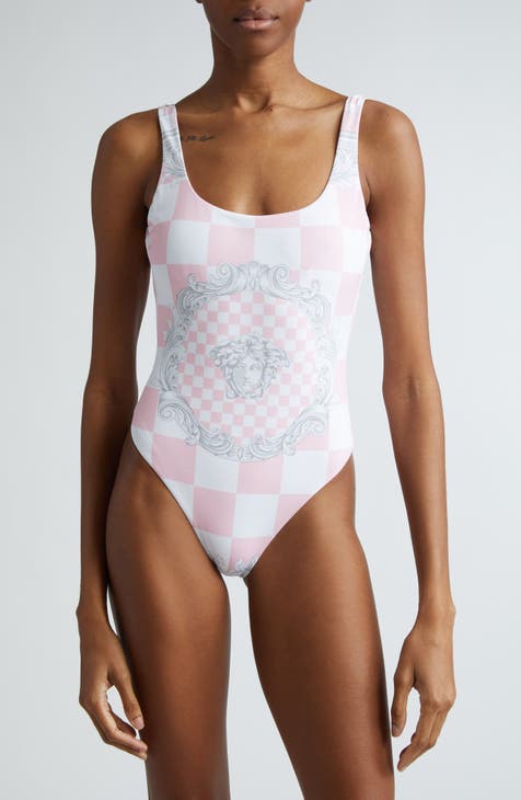 La Blanca Swimsuit Bathing Suit Abstract Print Ruching Built in Bra Sz 16  XL