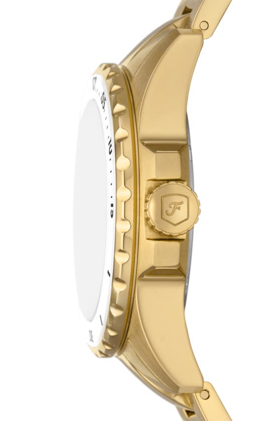 Fossil Women's Blue Dive Three-hand Gold-tone Stainless Steel Watch 36mm In Gold