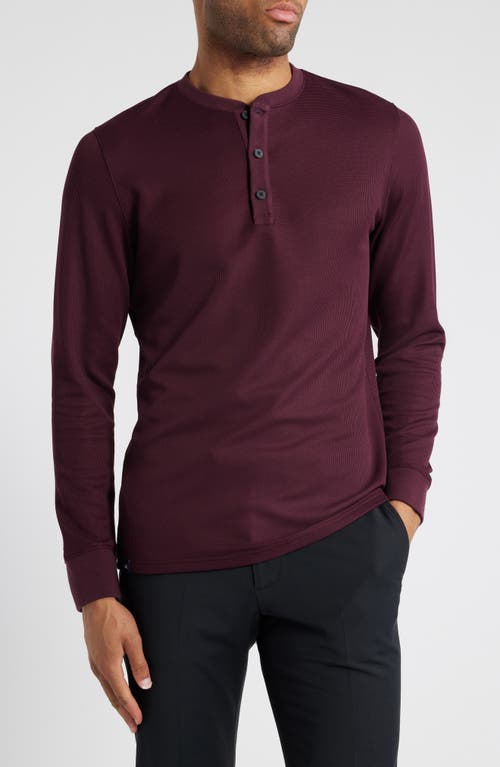 Shop Mizzen + Main Mizzen+main Henderson Long Sleeve Performance Henley In Wine Solid