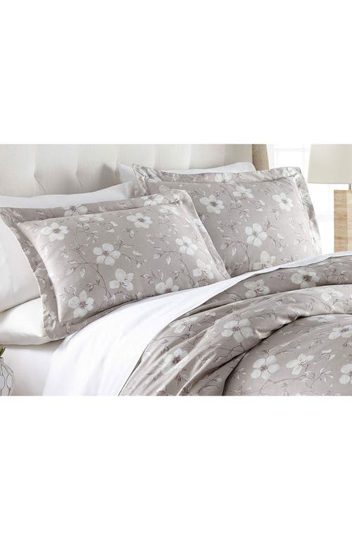 Southshore Fine Linens Ultra-soft 300 Thread-count Cotton Duvet Cover Set In Floral Taupe/grey
