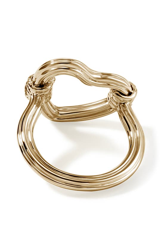 Shop John Hardy Bamboo Collection Open Heart Ring In Gold