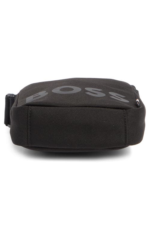 Hugo Boss Boss Pixel Logo Crossbody Bag In Black