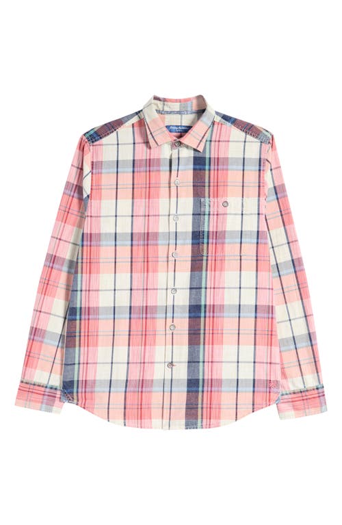 Shop Tommy Bahama Tortola Sunwash Check Button-up Shirt In Radish