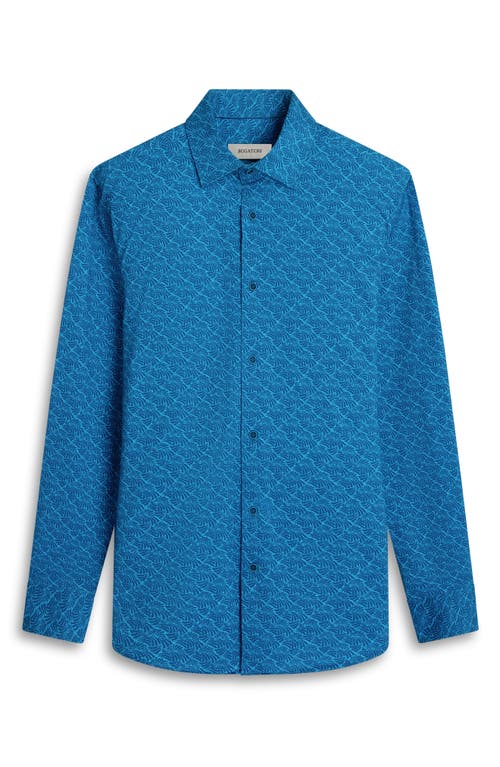 Shop Bugatchi James Ooohcotton® Abstract Print Button-up Shirt In Night Blue