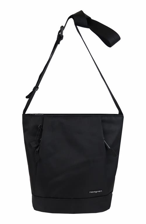 Hedgren Helia Sustainable Recycled Polyester Water Resistant Bucket Bag in Black