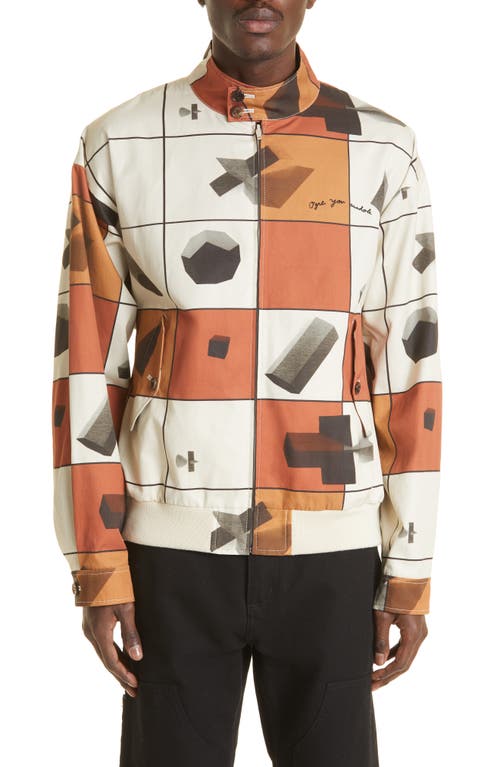 image Undercover Graphic Print Cotton Bomber Jacket In Beige Base At Nordstrom, Size 4