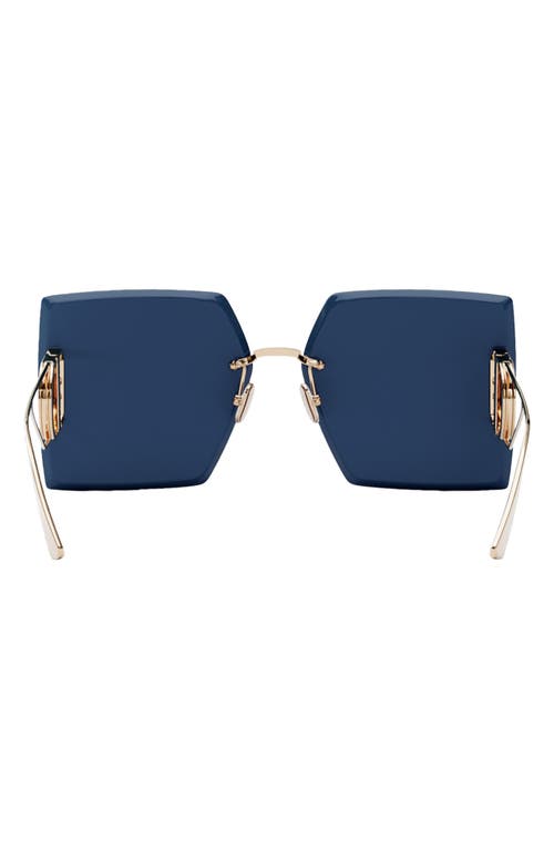 Dior 30montaigne 64mm Oversize Square Sunglasses In Gold Dh/blue