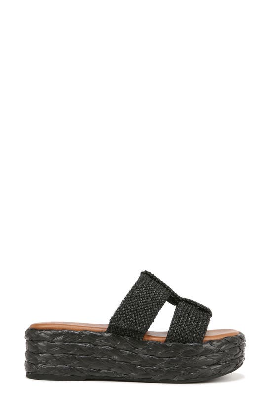 Zodiac Izzy Raffia Platform Sandal In Black Raffia