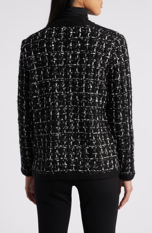 Shop Anne Klein Patch Pocket Cardigan In Anne Black Multi