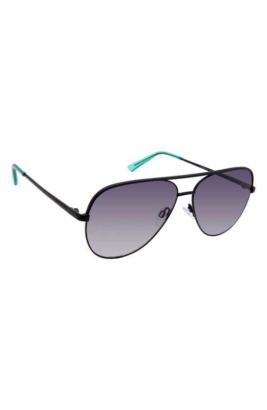 Shop Kurt Geiger 64mm Aviator Sunglasses In Black Crystal Green/ Smoke