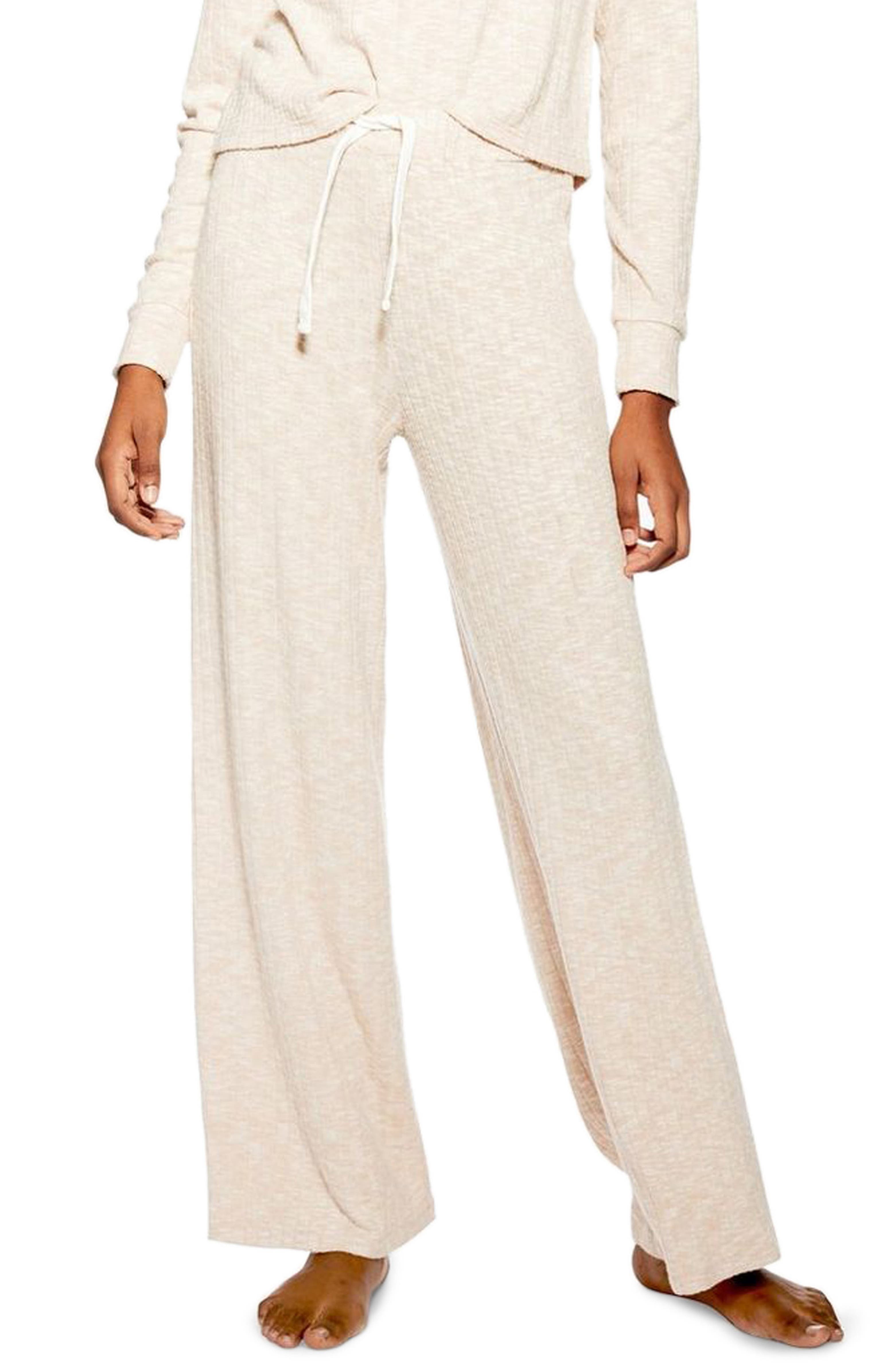 Topshop Ribbed Wide Leg Lounge Pants | Nordstrom