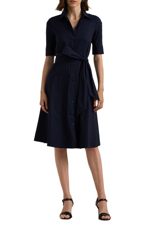 Lauren Ralph Lauren Cotton Blend Shirtdress in Lauren Navy 