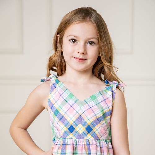 Shop Hope & Henry Girls' Organic Eyelet Bow Shoulder Dress, Kids In Flower Show Plaid