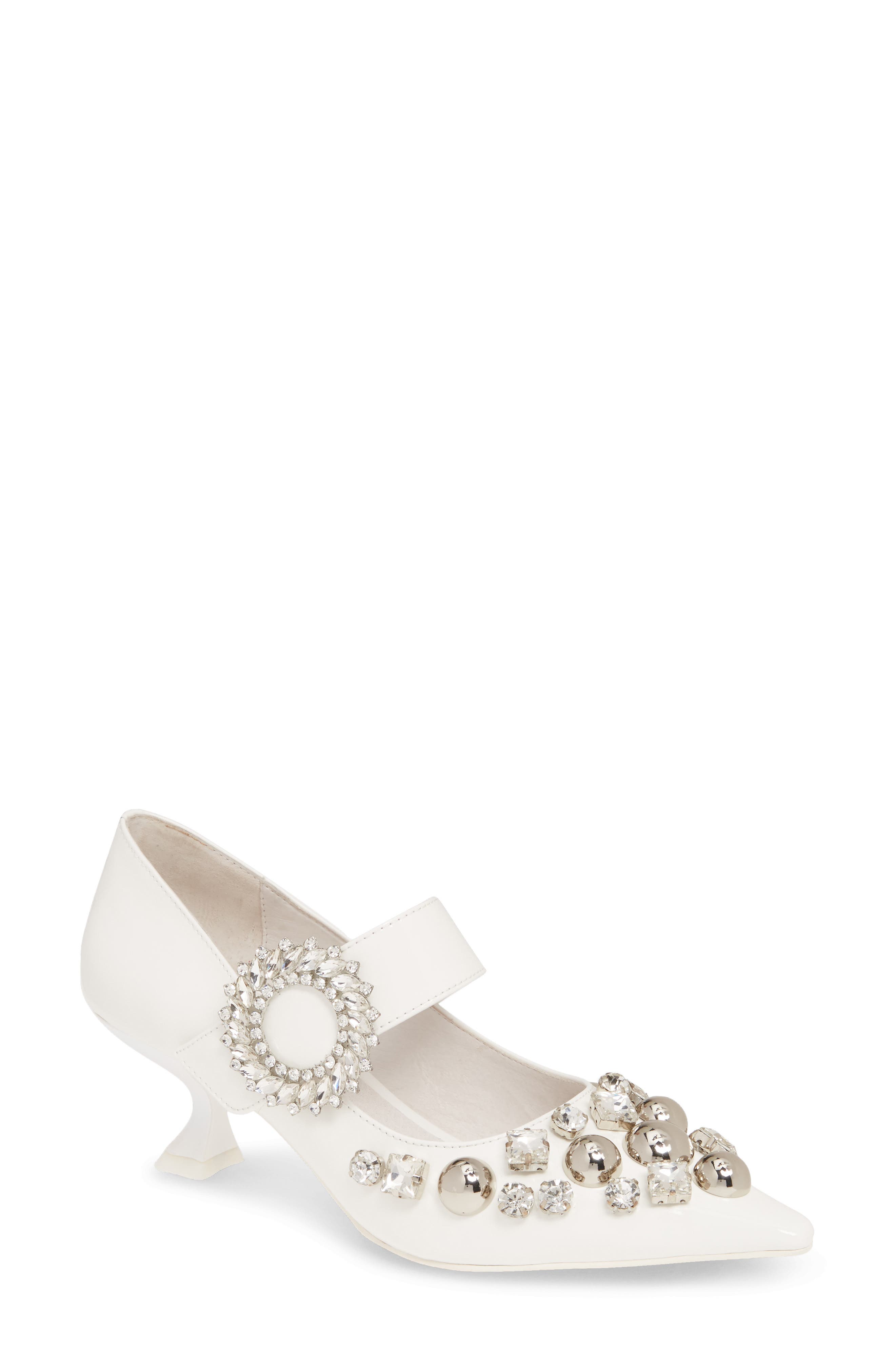 Jeffrey Campbell Otelia Crystal Embellished Pump- White