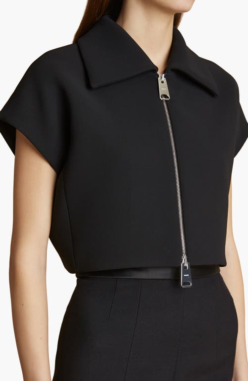 Khaite Robin Cropped Zip-front Top In Black