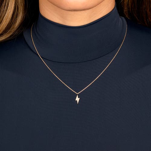 Shop Adina Eden By  Diamond Pave Lightning Bolt Necklace 14k In 14k Gold