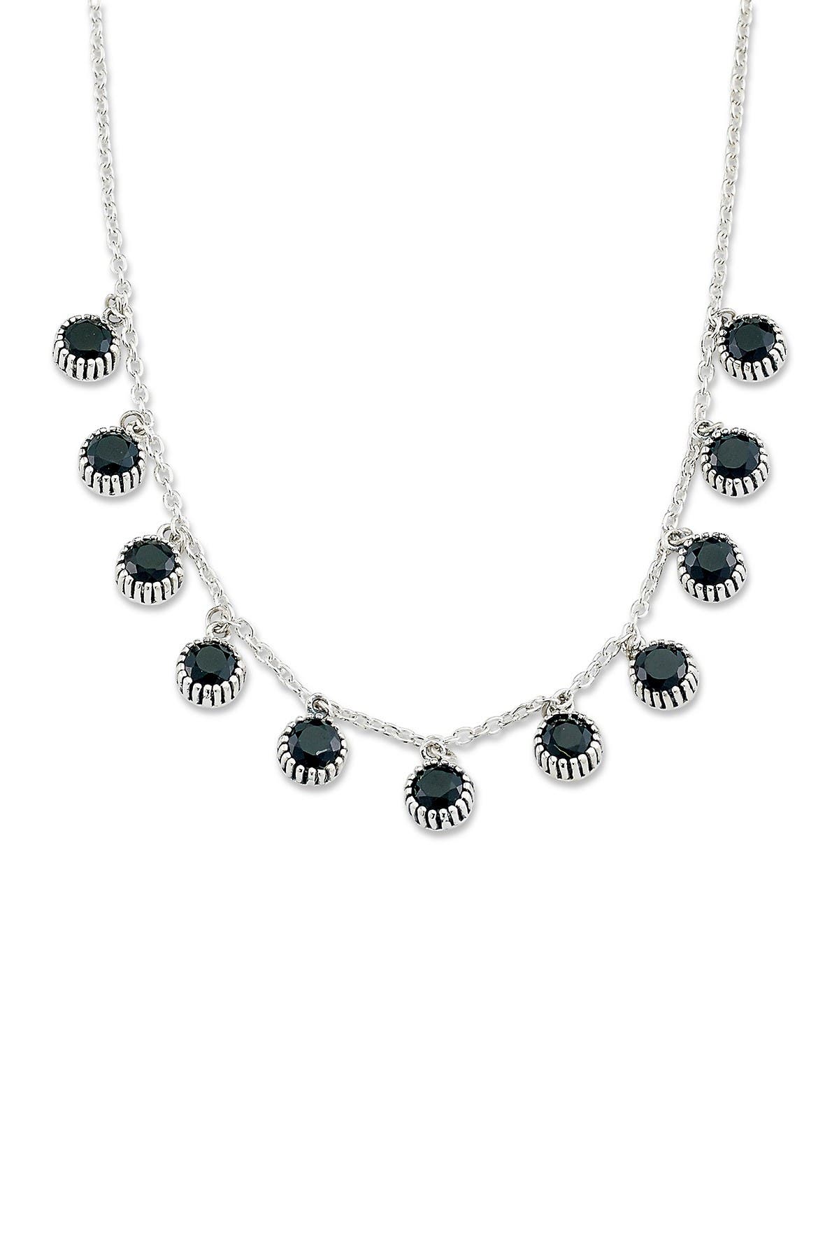 SAMUEL B. Sterling Silver Round Black Onyx Necklace | Nordstromrack