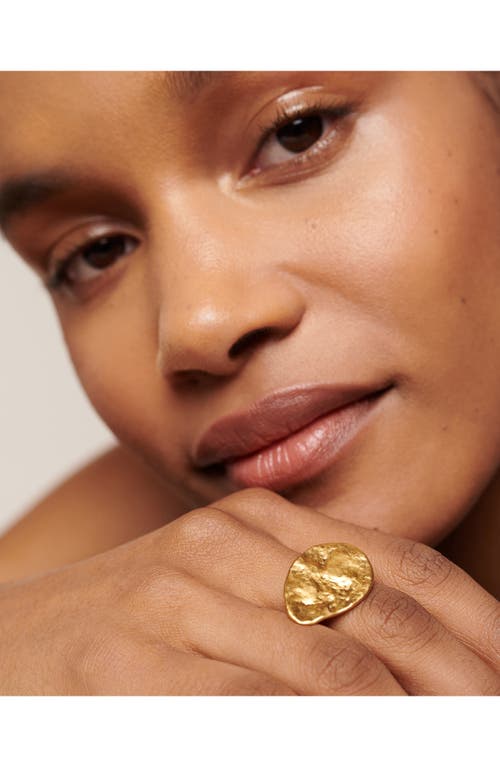 Shop Monica Vinader Capri Teardrop Ring In 18ct Gold Vermeil