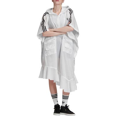 Adidas Originals Hooded Asymmetrical Poncho, White