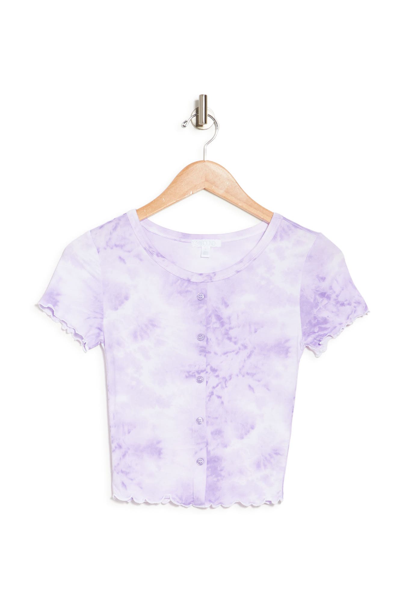 Abound Tie Dye Button Front Top In Purple Paisley