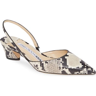 Jimmy Choo And Kaia Python Print Slingback Pump, Grey