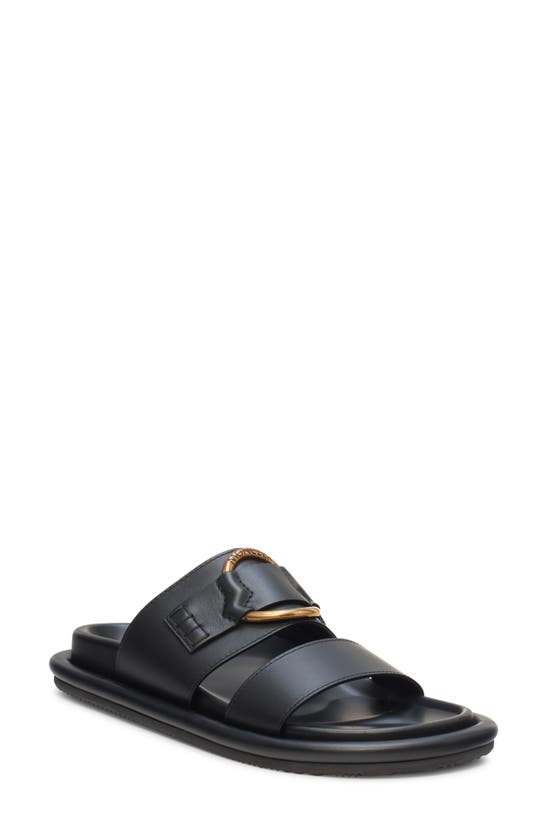 Shop Moncler Bell Slide Sandal In Black