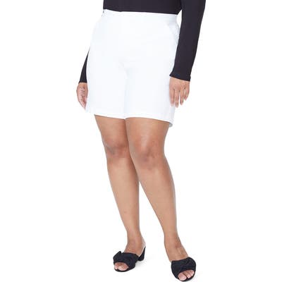 Plus Size Nydj Stretch Twill Bermuda Shorts, White