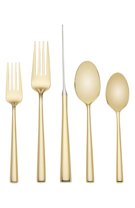 malmo gold 5-piece flatware place setting