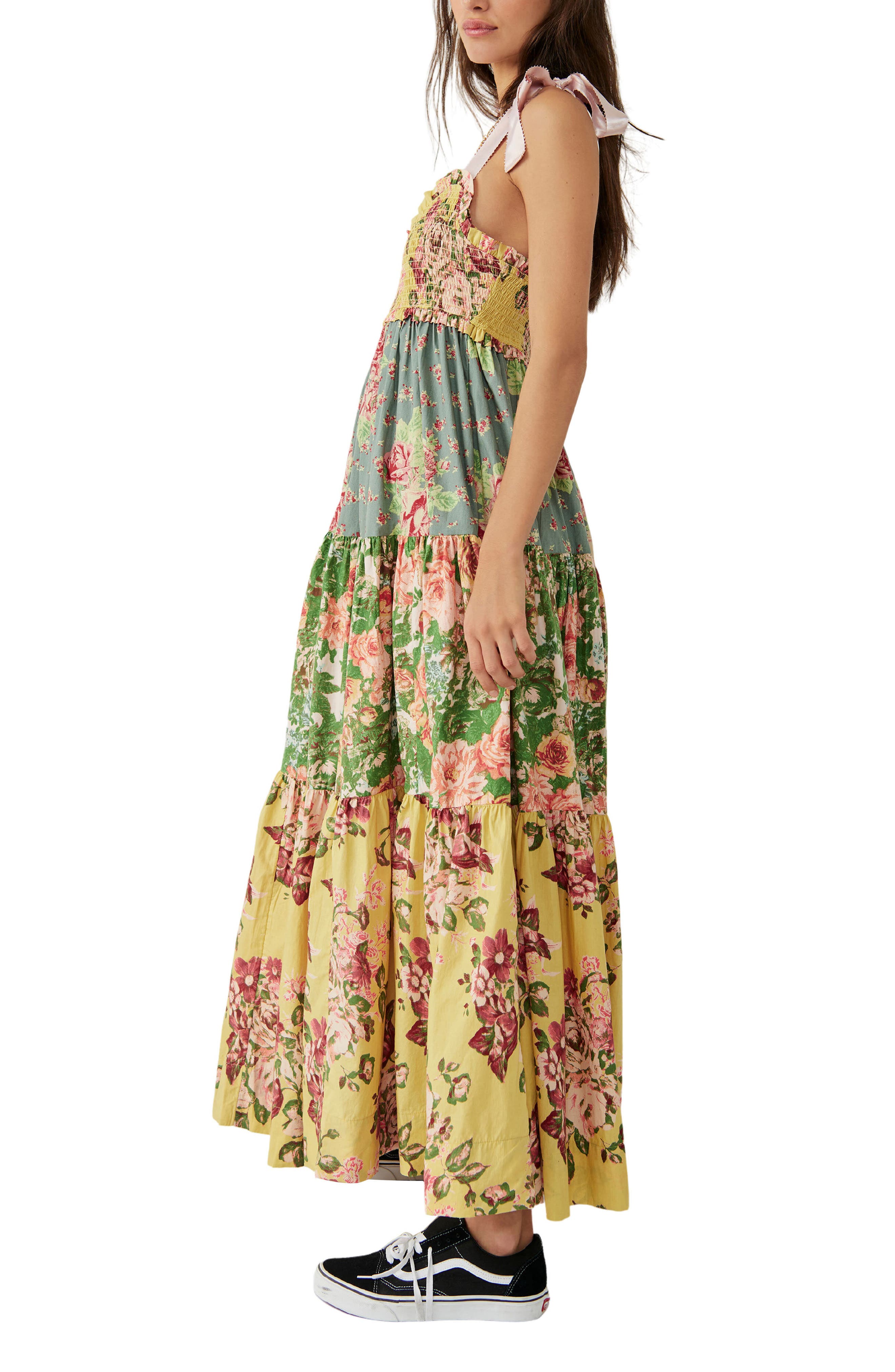 free people mixed floral maxi dress