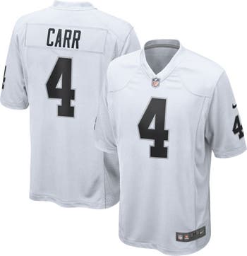 Nike Mens Las Vegas Raiders Derek Carr Nike White Game Jersey