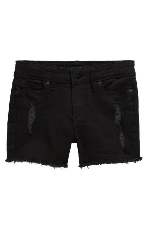 Joe's Kids' Mid Rise Frayed Hem Shorts in Black Beat 