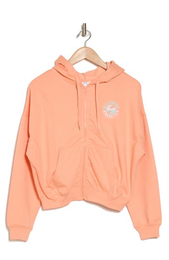 Shop Billabong Zip It Hoodie In Peach