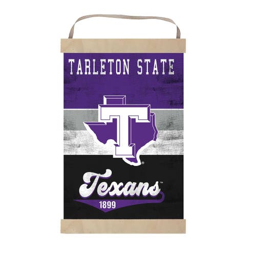 JARDINE Tarleton State Texans 12'' x 20'' Retro Logo Banner Sign in Purple