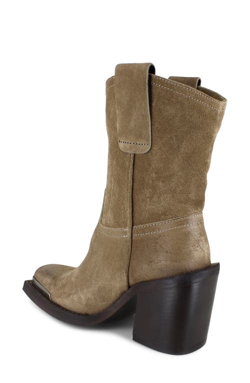 Zigi Joshi Western Boot In Tan Suede